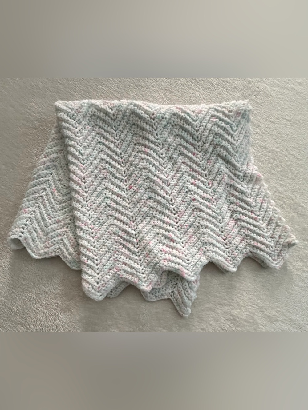 Soft Chevron Small Handmade Baby Blanket